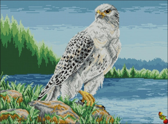 DIY Bead Embroidery KIT White hawk