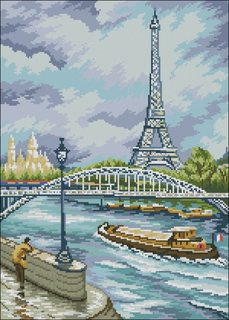 Canal in Paris DIY Bead Embroidery kit