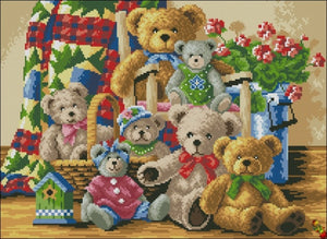 DIY Bead Embroidery kit Teddy bear collection