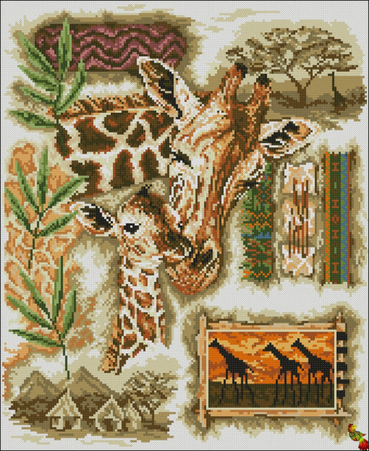 DIY Bead Embroidery KIT African giraffes