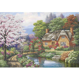 Bead Embroidery Kit HOUSE BY THE RIVER - Marlena.shop