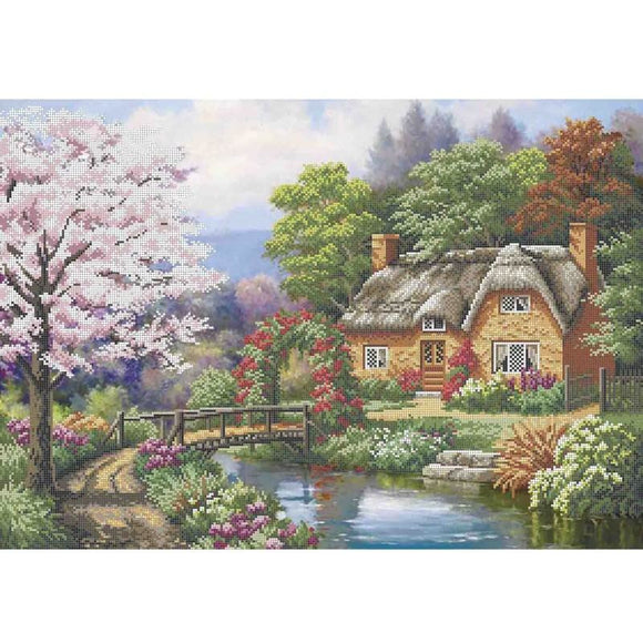 Bead Embroidery Kit HOUSE BY THE RIVER - Marlena.shop