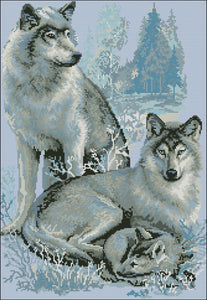 DIY Bead Embroidery A family of wolves