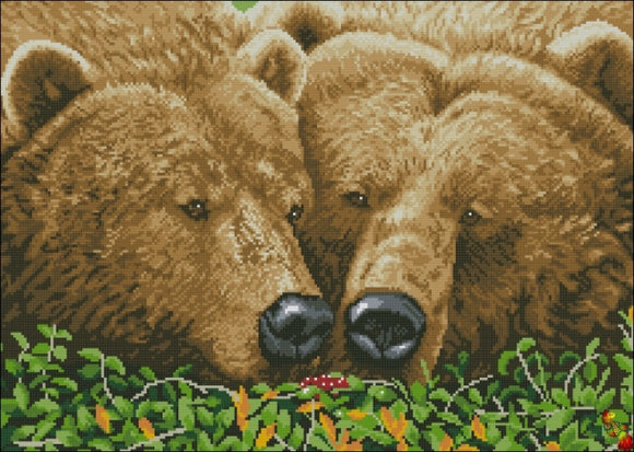 DIY Bead Embroidery TWO BEARS