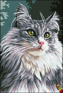 DIY Bead Embroidery kit Portrait of a cat