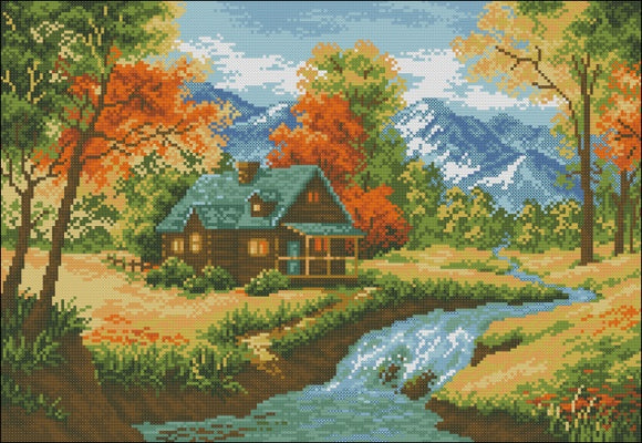 Forester's house DIY Bead Embroidery kit