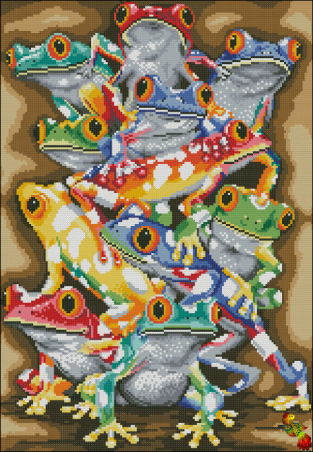 DIY Bead Embroidery kit exotic frogs