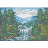 Bead Embroidery Kit DIY picture Mountain River - Marlena.shop