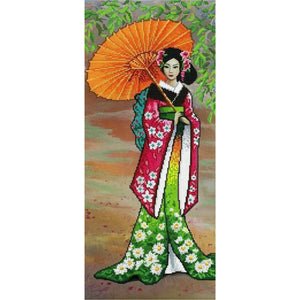 Bead Embroidery kit Asia Geisha Needlepoint - Marlena.shop