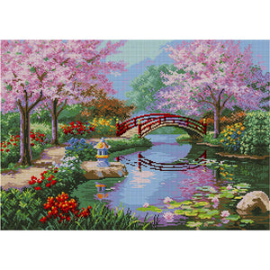 Bead Embroidery Kit Needlepoint Japanese Garden - Marlena.shop