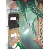 Bead Embroidery Kit Needlepoint Celtic Green Dragon - Marlena.shop