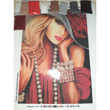 DIY 3d bead picture, Bead Embroidery Kit lady in a hat - Marlena.shop