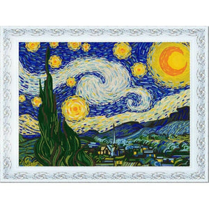 Bead embroidery kit DIY The Starry Night Vincent van Gogh - Marlena.shop