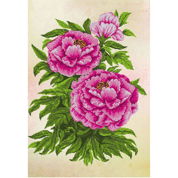 Bead Embroidery Kit flowers Peonies DIY Needlepoint - Marlena.shop