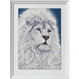 Bead Embroidery Kit Needlepoint Beading White Lion Animals - Marlena.shop