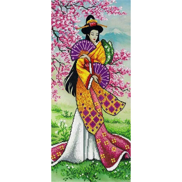 DIY Bead Embroidery Kit Asia woman, geisha embroidery - Marlena.shop