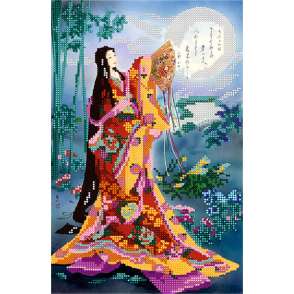 Bead Embroidery Kit Beading Asian east woman geisha - Marlena.shop