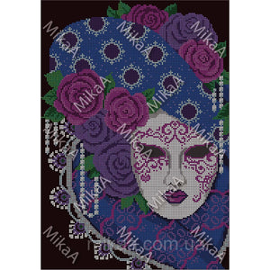 Needlepoint Beading sapphire mask - Marlena.shop