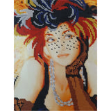 DIY BEAD picture, Bead Embroidery Kit lady in hat - Marlena.shop