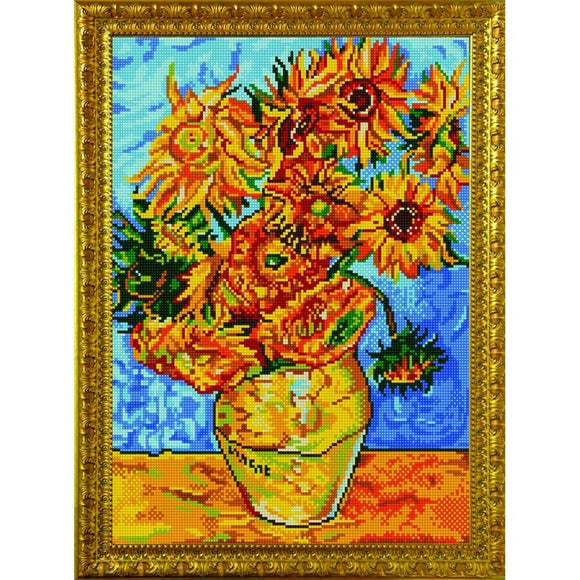 Bead Embroidery Kit Sunflowers Van Gogh - Marlena.shop