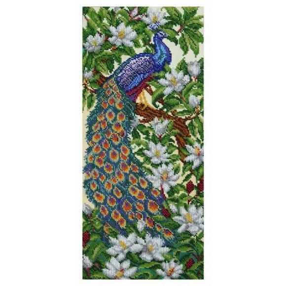 DIY Bead Embroidery Kit Peacock Garden - Marlena.shop