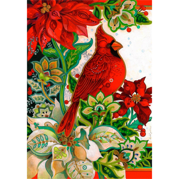 Embroidery bead Kit parrot red cardinal - Marlena.shop