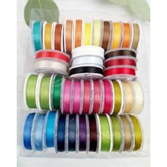 Threads for embroidery with beads, 1 set - 100 pcs 10000 meters, beading threads mix, colored threads - Marlena.shop
