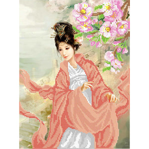 Bead Embroidery Kit craft set Japane Geisha - Marlena.shop