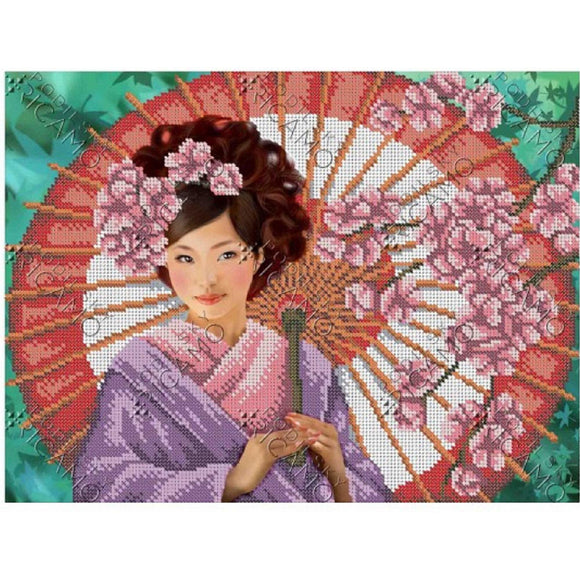 Bead Embroidery Kit asia woman japane geisha - Marlena.shop