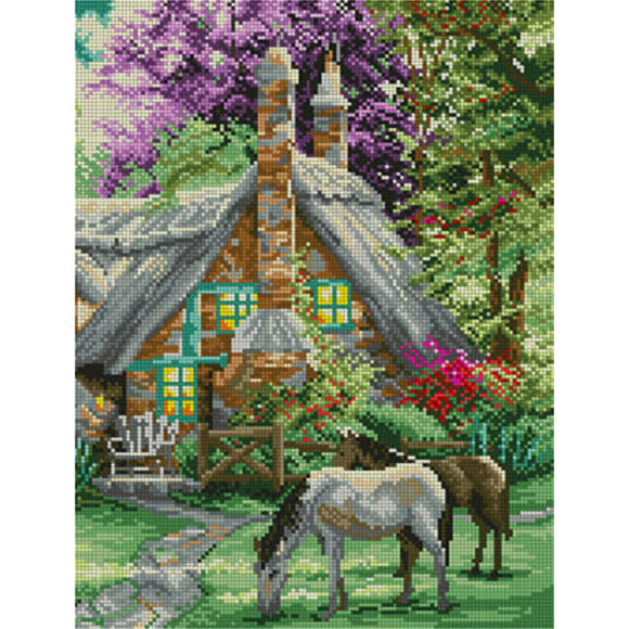 Bead Embroidery Designs DIY horses garden - Marlena.shop