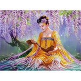 DIY Bead Embroidery Kit Needlepoint Asia woman geisha - Marlena.shop