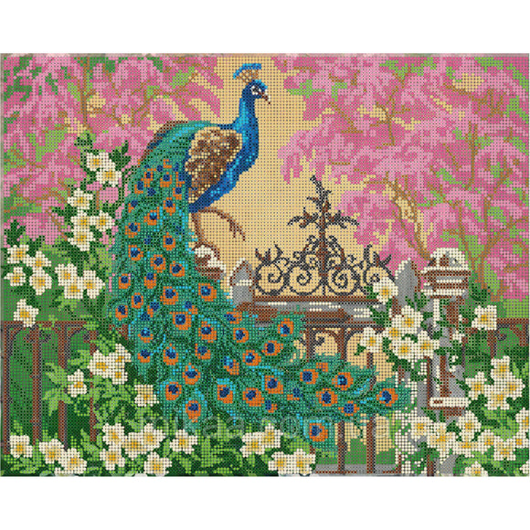 Bead Embroidery Kit picture beads Peacock DIY - Marlena.shop