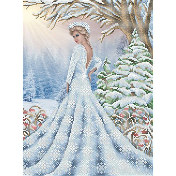 Bead Embroidery Kit, DIY Girl-Winter picture - Marlena.shop