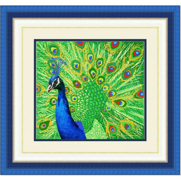 Needlepoint Beads cross stitch Peacock - Marlena.shop