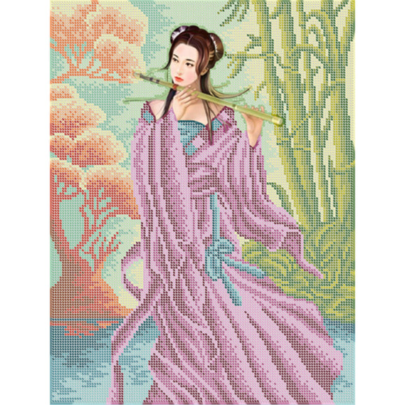DIY Bead Embroidery Kit Beaded japan womAn geisha - Marlena.shop