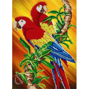 DIY Bead Embroidery Kit Needlepoint craft set two parrots - Marlena.shop