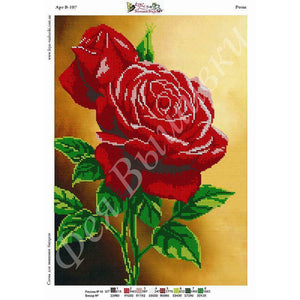 Bead Embroidery Kit bead Rose picture DIY picture - Marlena.shop