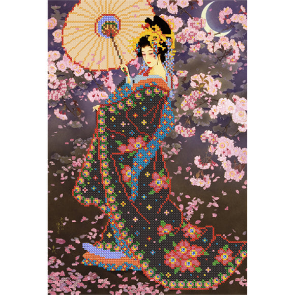 Bead Embroidery Kit Needlepoint Beading Asian Eastern Woman Geisha - Marlena.shop