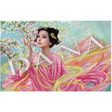 DIY Bead Embroidery Kit Needlepoint sakura Asia woman geisha - Marlena.shop