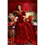 Bead Embroidery Kit 3d DIY picture Needlepoint Beading Lady woman in red - Marlena.shop