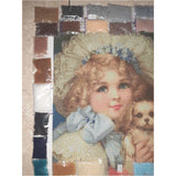 Bead Embroidery Kit Needlepoint Beading Baby Girl and Dog - Marlena.shop