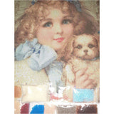 Bead Embroidery Kit Needlepoint Beading Baby Girl and Dog - Marlena.shop