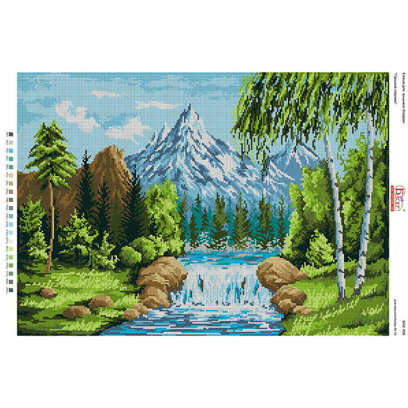 Bead Embroidery Kit beadwork beads landscape spring river - Marlena.shop
