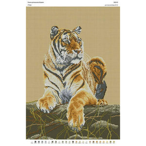 DIY Bead Embroidery Kit Beaded stitching tiger animals - Marlena.shop