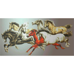 DIY Bead Embroidery Kit HORSES animals beadwork - Marlena.shop