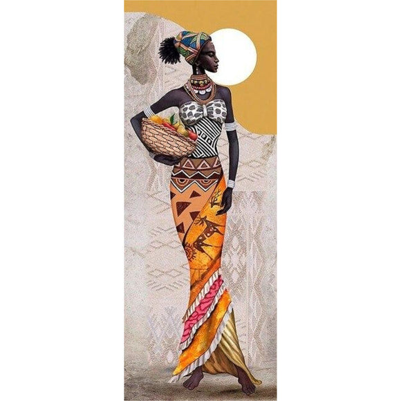 Bead Embroidery Kit Africa woman picture - Marlena.shop
