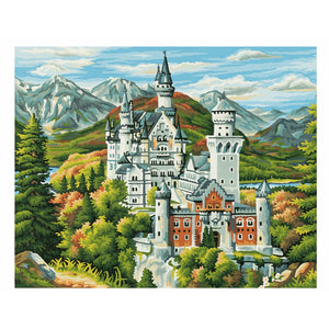 DIY Bead Embroidery Kit castle Neuschwanstein landscape - Marlena.shop