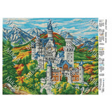 DIY Bead Embroidery Kit castle Neuschwanstein landscape - Marlena.shop