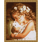 Bead Embroidery Kit  Needlepoint Beading Baby girl and Cat - Marlena.shop