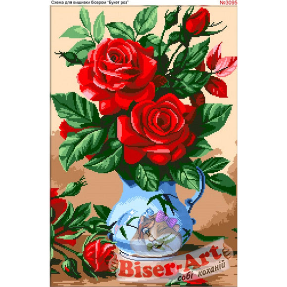 Bead Embroidery Kit, bead DIY picture, Rose bead - Marlena.shop